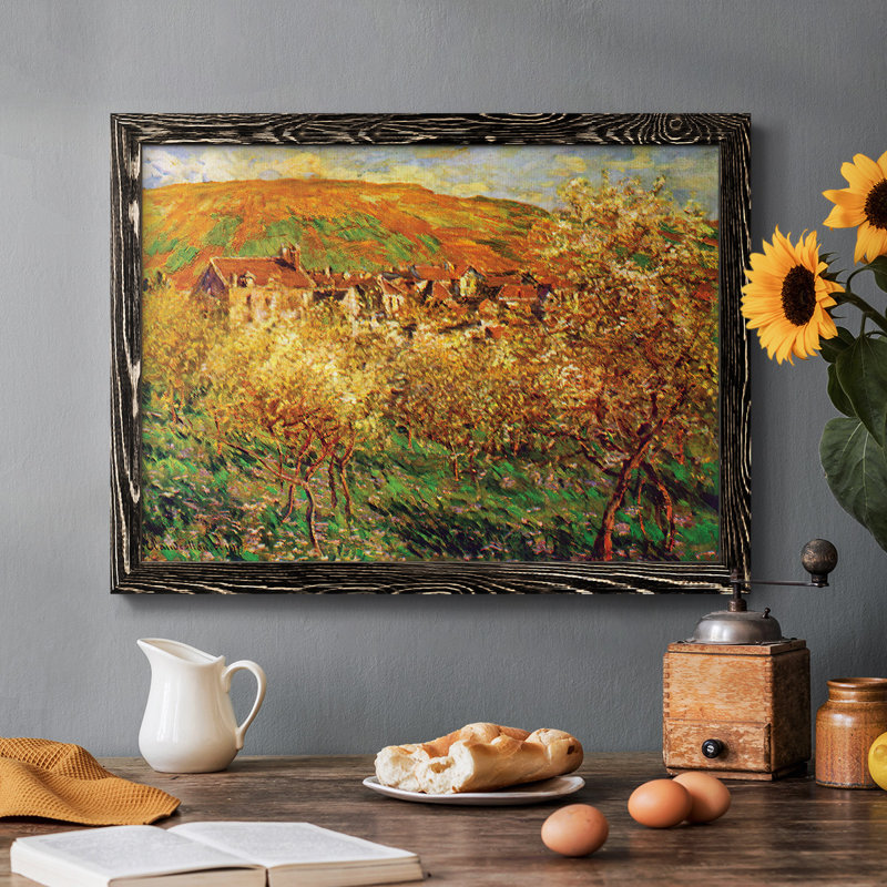 «Blooming Apple Trees», peinture sur toile encadrée, H 22 po x l 32 po x P 1,5 po, Noir