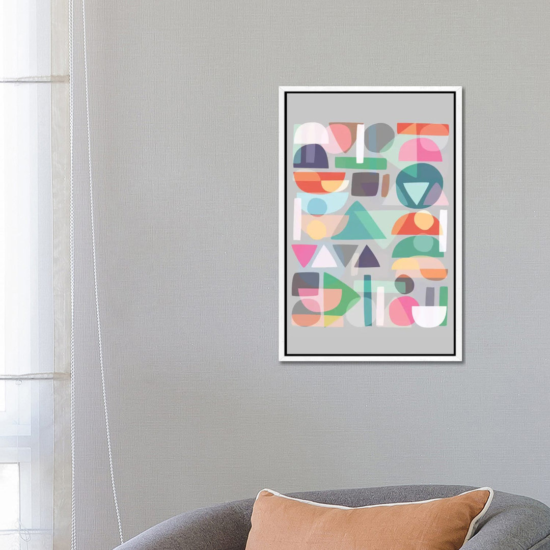 Pastell Geometrie II von Mareike Böhmer - Galerie-verpackte Leinwand Giclée auf Leinwand