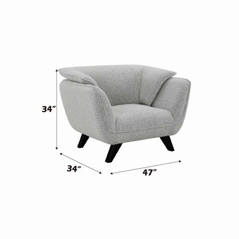 Fauteuil d'appoint rembourré Boucle, Boucle gris