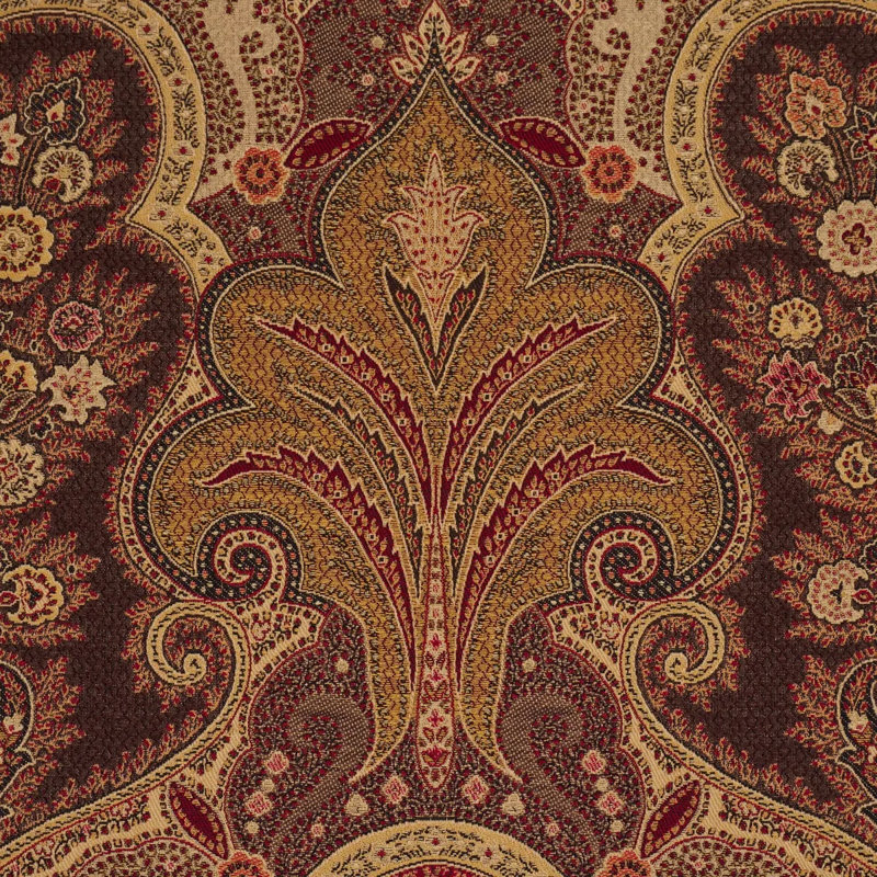 New Castle Paisley Fabric, Cranberry