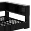 Lit de jour en métal avec couchette, armoires de rangement et ports USB, noir-988051499