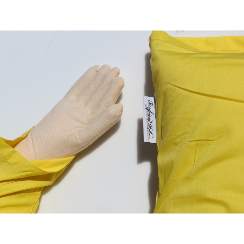 Coussin en coton Boyfriend, Jaune