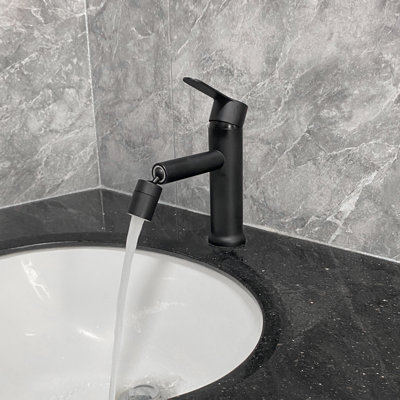 Single Handle Stainless Steel Bathroom Sink Faucet with Pull-Out Sprayer