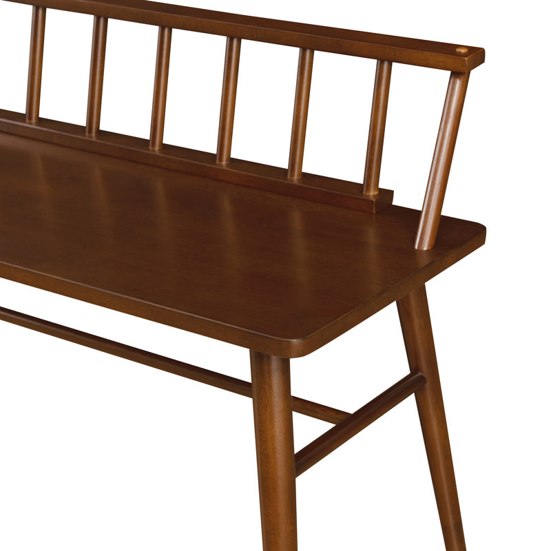Margr 47" Low Back Wood Bench, Walnut