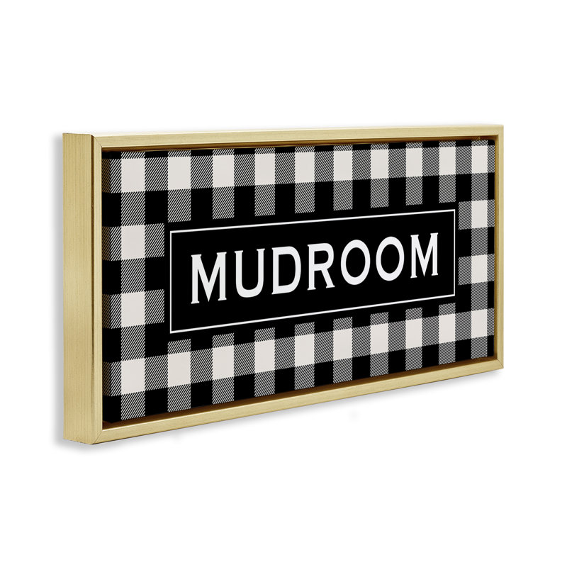Mudroom Classic New England Plaid, Cadre flottant métallique doré, H 14 po x l 31 po