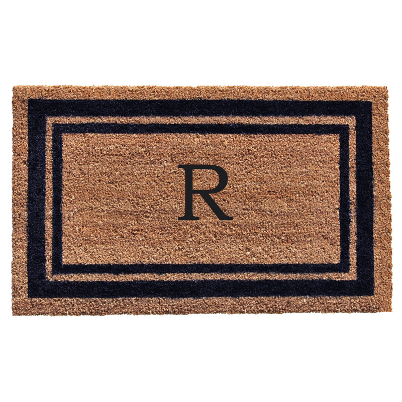 Tapis d'entrée antidérapant Stortz, Rectangle 1 pi 6 po x 2 pi 6 po, R, Bleu foncé / brun clair