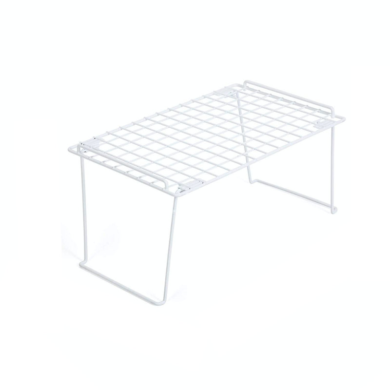 Large White Metal Stacking Cabinet Shelf Rack