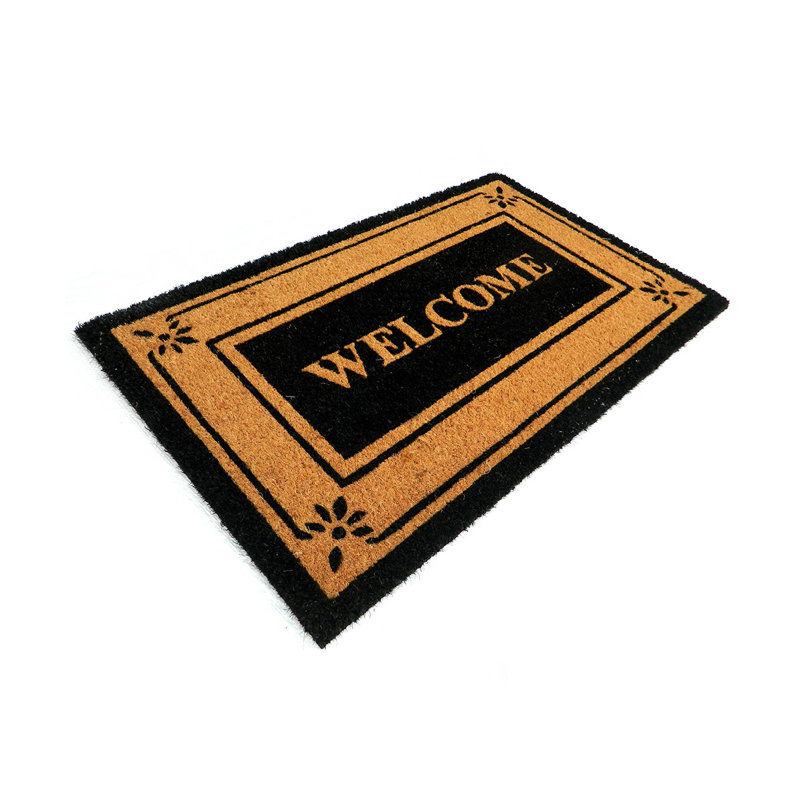 Tapis en fibre de coco avec support en PVC imprimé naturel 18 po X P 30 po L