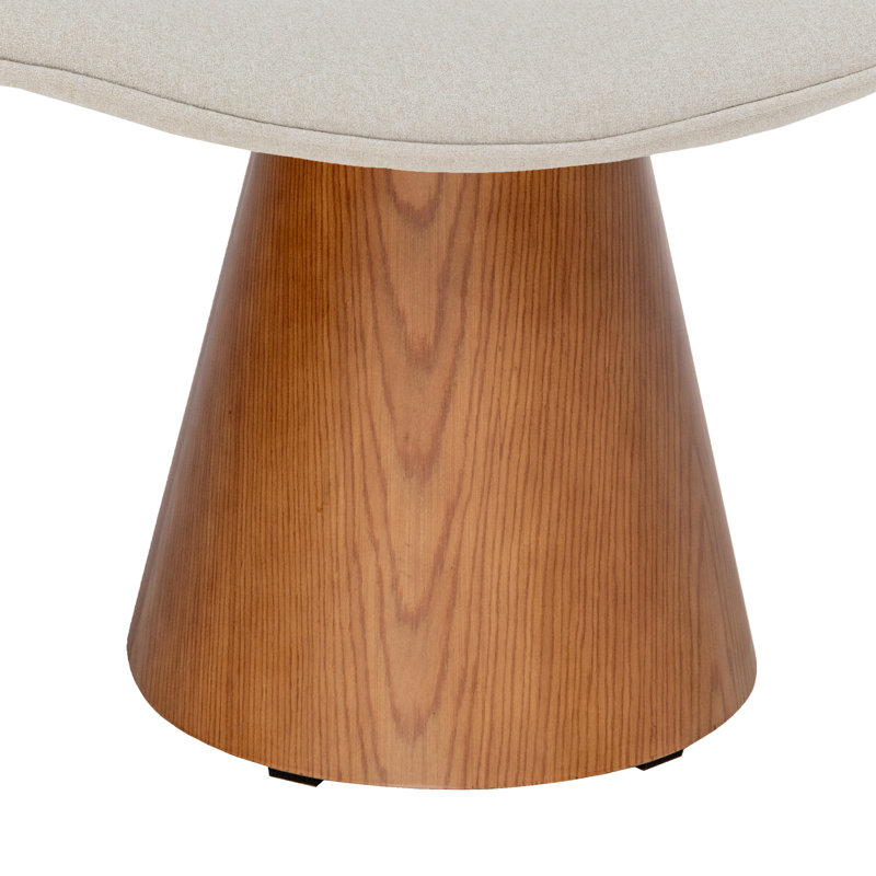 Jalsingh Upholstered Ottoman, Beige Revolution Performance Fabrics®, Honey Oak