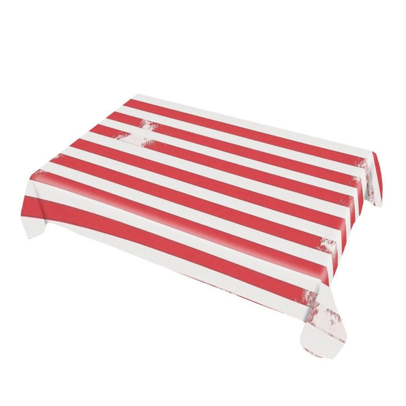 Nappe rétro vintage rouge et blanc 60 x 120 po pour la cuisine et le patio