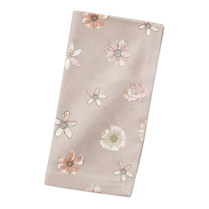 Serviette de table rectangulaire en coton, Rougir