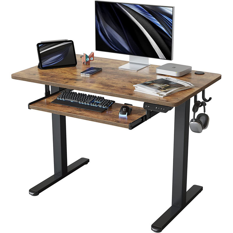 Iya Adjustable Metal Base Standing Desk, 46'' H x 40'' W x 24'' D