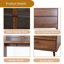 Armoire de cuisine de 63 po de largeur avec portes en verre, tiroirs et tablette à micro-ondes - rangement en noyer-116861021