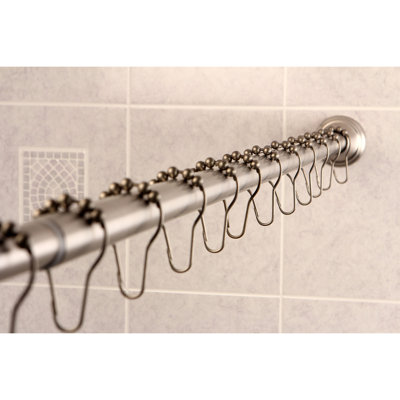 Kingston Brass Edenscape 60-Inch to 72-Inch Adjustable Shower Curtain Rod with Rings Combo