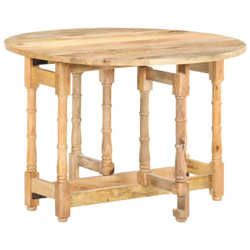 Cummins Round Solid Wood Dining Table, Brown