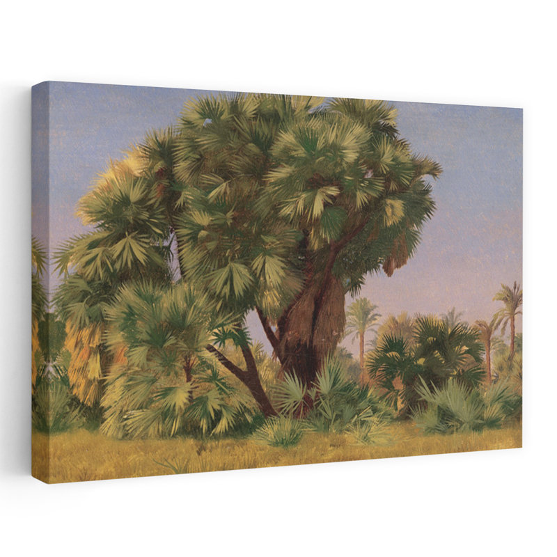 Étude de palmiers, art abstrait de palmiers, paysage tropical, H 40 po x l 60 po