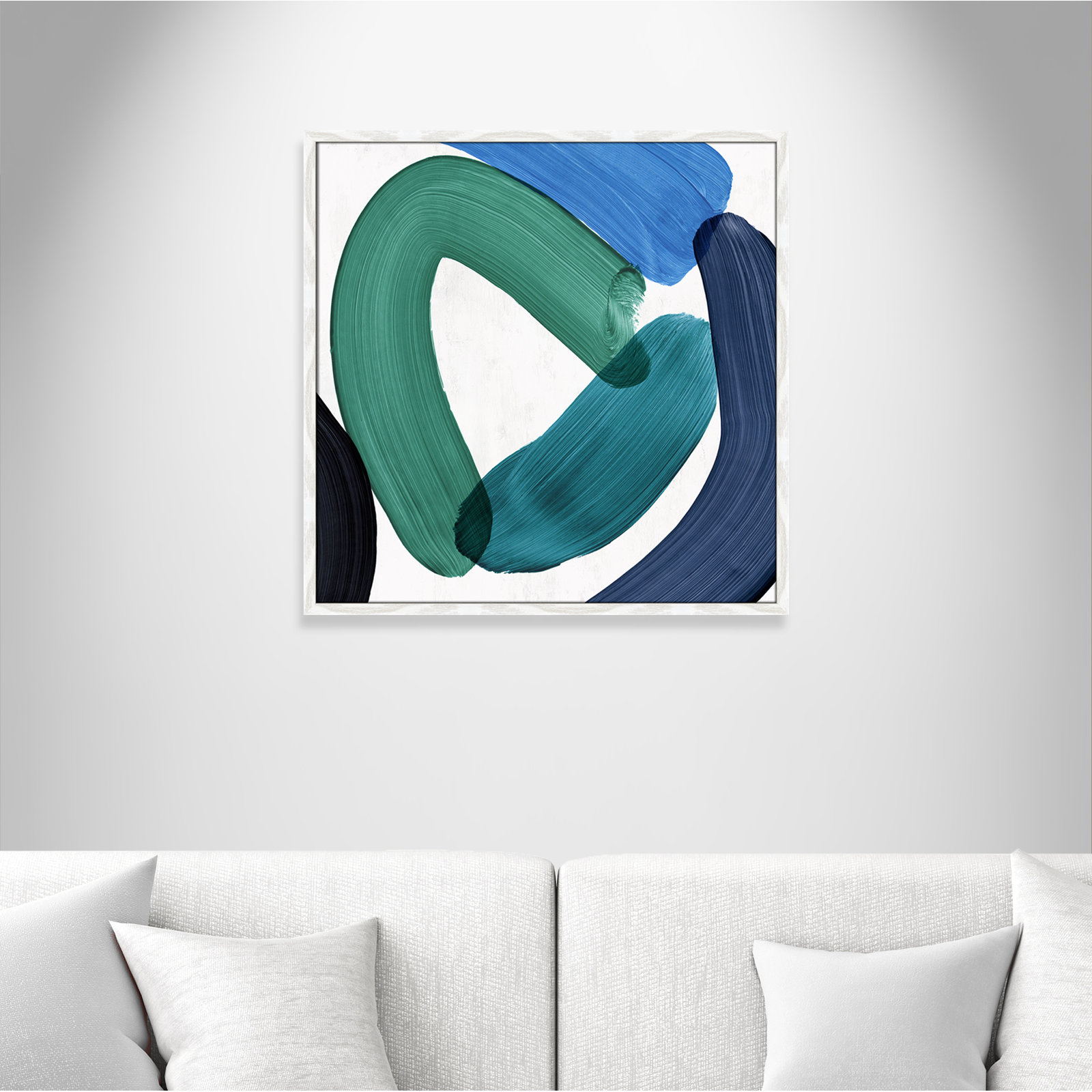 Smooth Bend I Painting, 27.5" H x 27.5" W x 0.75" D, White Framed