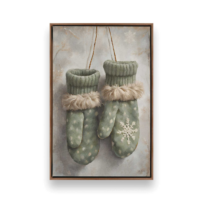 «Winter Mittens» par Jo Moulton, reproduction d'art, H 17,5 po x l 13,5 po, Impression sur toile flottante sans passe-partout