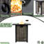 Table foyer au propane carré de 28 pouces avec plateau et cadre en acier de 28 pouces pour patio, jardin, cour, assemblage facile, corps enveloppé, combustion continue, cour de jardin