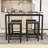 Galey Modern 5-Piece Dining Set, Dining Table with Steel Base and Nesting Stools-958245952