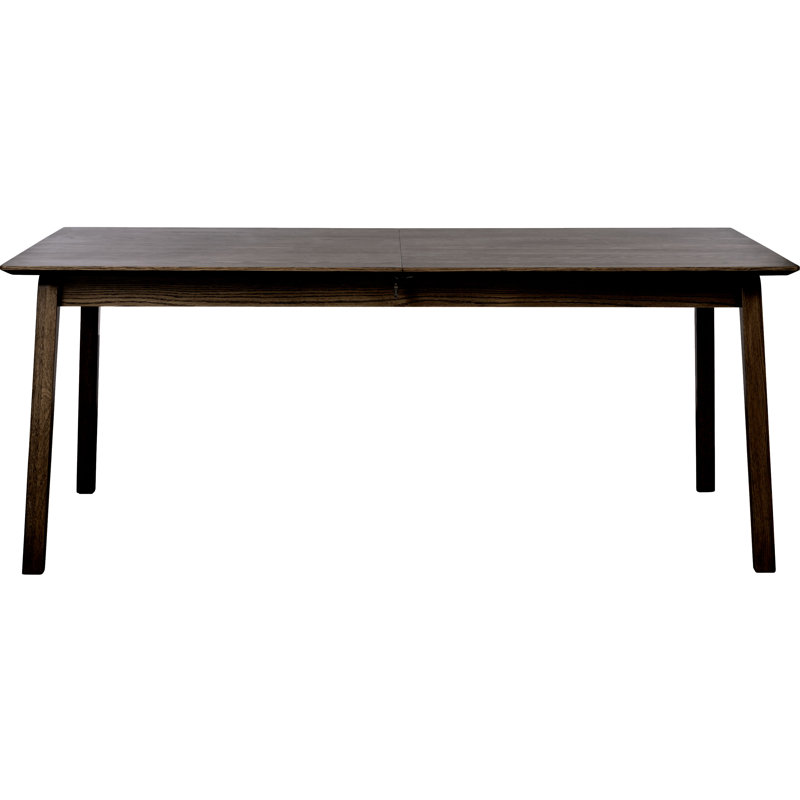 Extendable Oak Solid Wood Base Dining Table, DARK ESPRESSO OAK