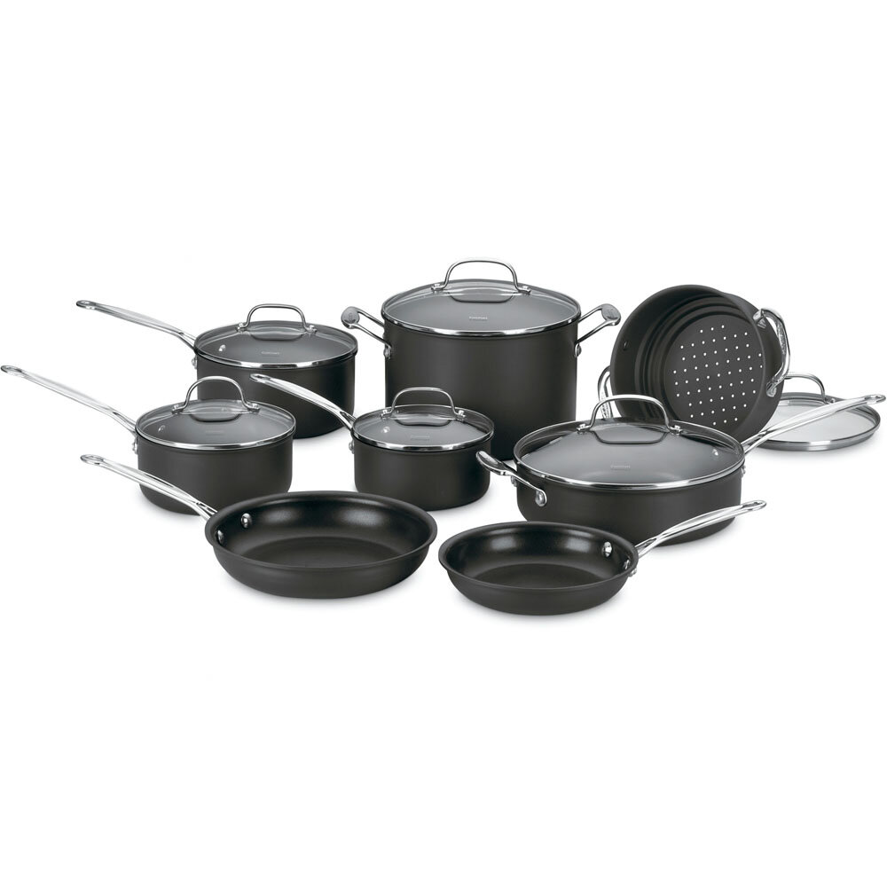 Great Gatherings 14-Piece Black Non-Stick Aluminum Cookware Set