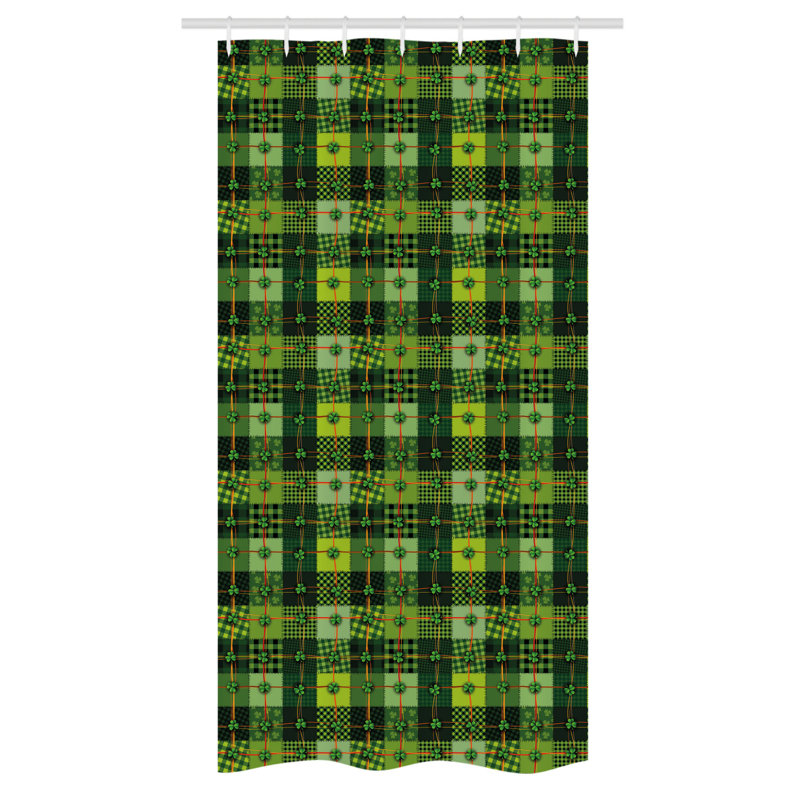 Geometric Shower Curtain with Hooks Included, 36" W x 72" L