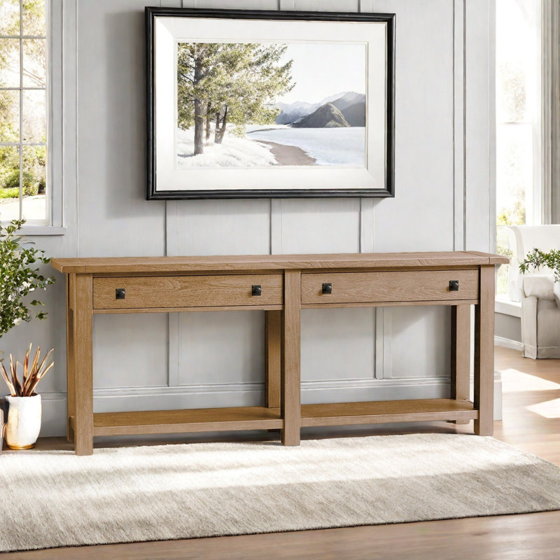 Console rustique, H 29,92 po x l 70,87 po x P 15,75 po, Bois naturel