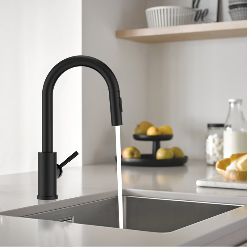 Pull Down Spray Single Lever Kitchen Tap, Black