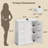31.5" W Bathroom Cabinet, Freestanding Storage Cabinet with 4 Drawers, Double Doors & Adjustable Shelf-219654124