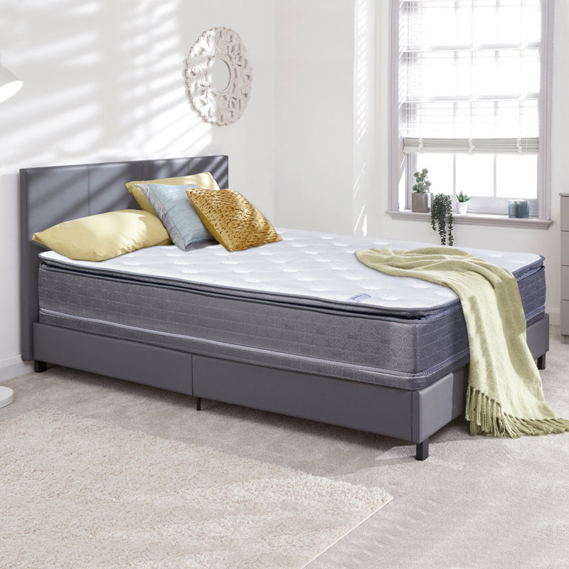 Alwyn Home Oregon 18'' Plush Hybrid Mattress and Box Spring, Twin