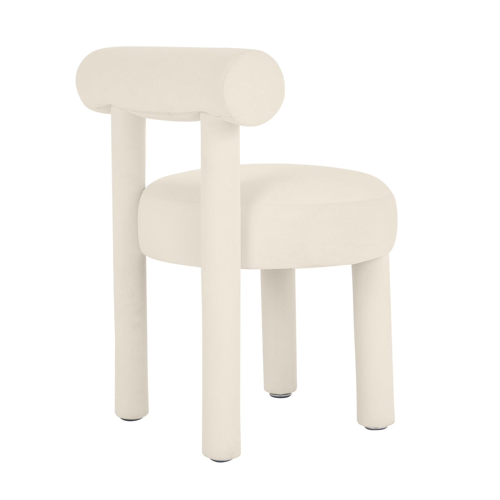 Cecilia Velvet Side Chair, Velvet Cream