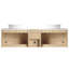 Meuble-lavabo mural 72 po avec lavabo d'art en céramique, 1 tablette de rangement, 4 portes à fermeture douce, contreplaqué, entretien facile