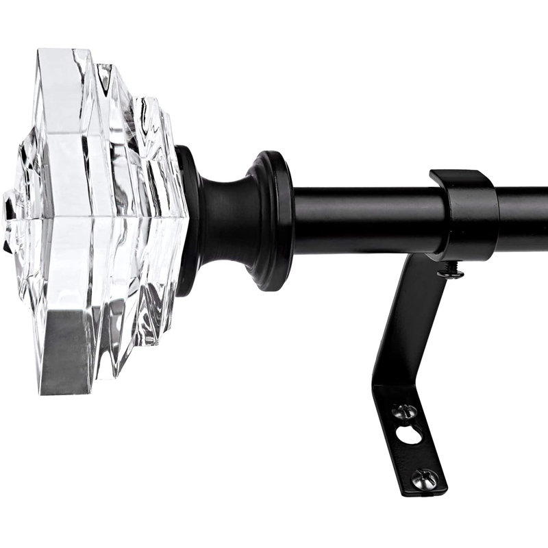 Tringle à rideaux simple réglable Afelix, 66" - 120", Noir