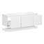Meuble-lavabo suspendu de 122 cm (48 po) sans poignées, avec 3 tiroirs, une tablette inférieure ouverte et un comptoir en composite.