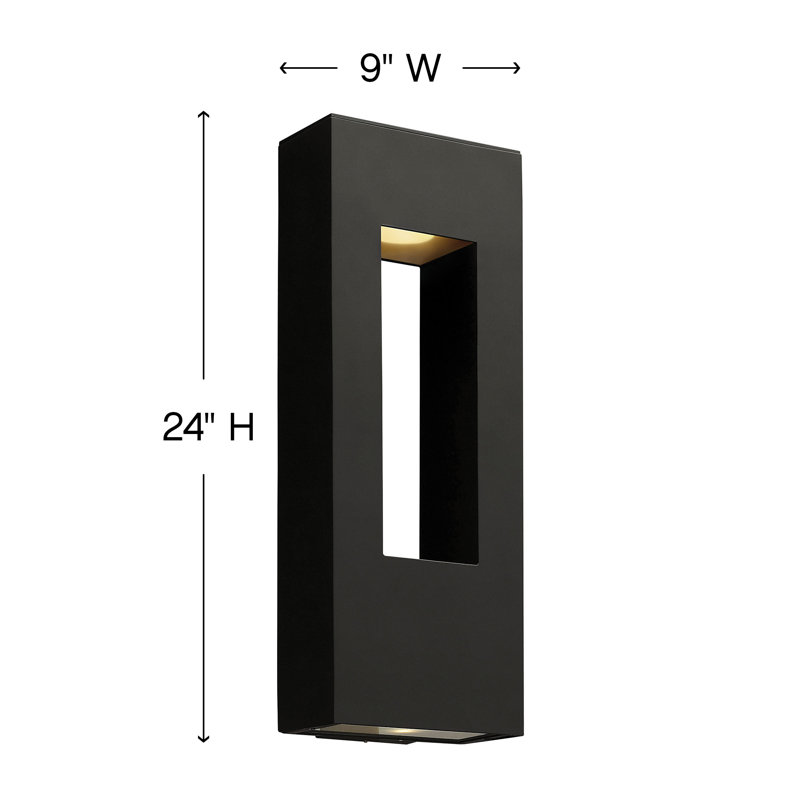 Atlantis 2 Light Outdoor Sconce, 25" H x 9" W, Satin Black, LED