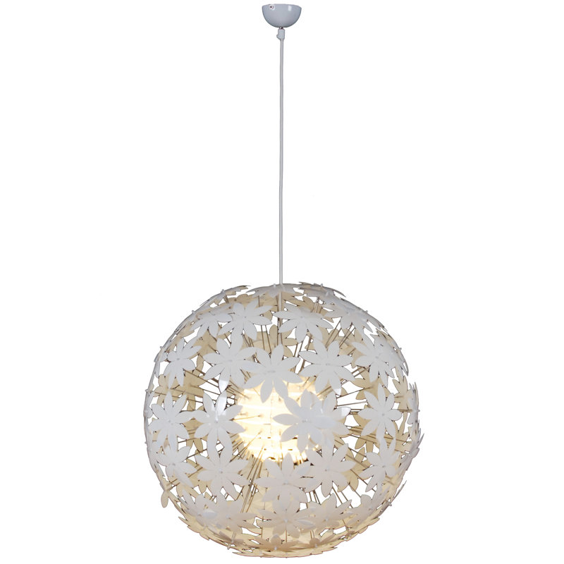 Partain 1 - Light White Sphere Pendant, White