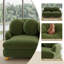 Canapé d'angle modulaire 2 places en chenille verte de 173 cm (68 po), assise profonde avec 4 coussins décoratifs.-1171619673-1171619675