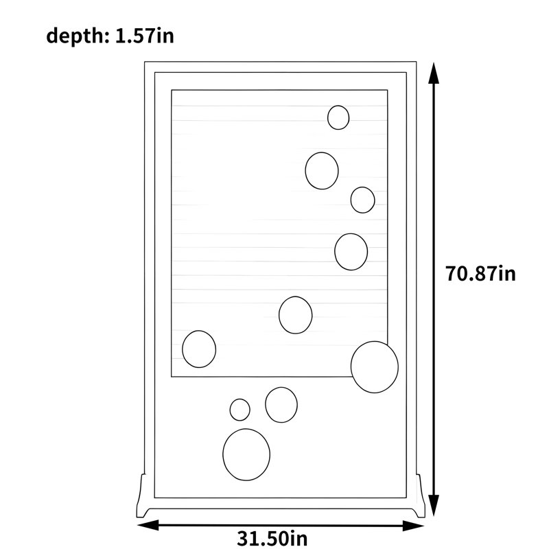 Brendolyn, 70.87" H x 31.5" W x 1.57" D, Black/White/Grey/Gold