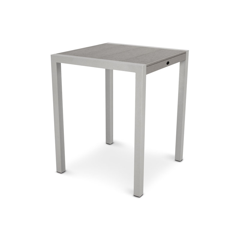 TREX Outdoors Surf City Counter Table, 30" x 30", Textured Silver/Stepping Stone