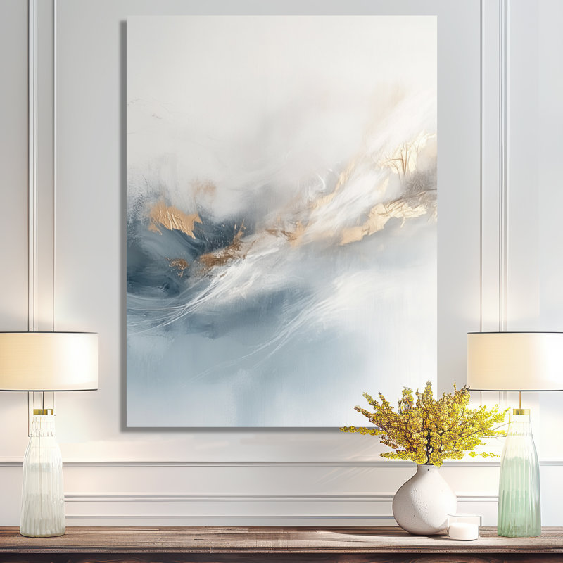 Watercolor Mountains - Abstract Modern Transitional, impression murale moderne sur métal, L 12 po x H 20 po