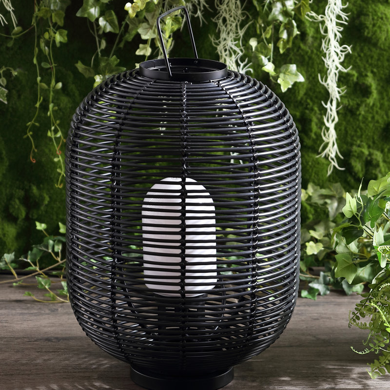 Lanterne d’extérieur noire ovale tissée Kandella