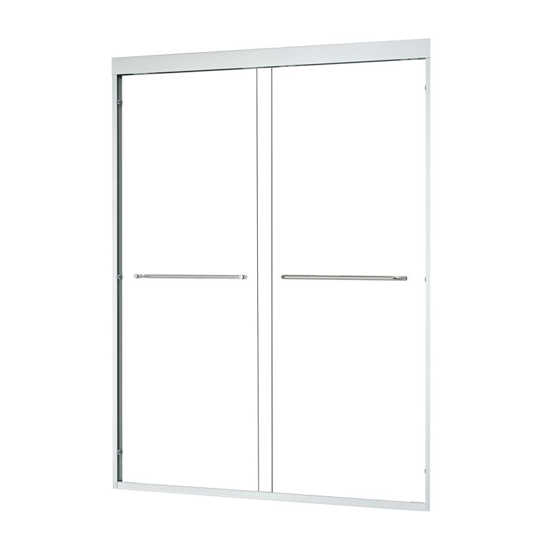 Ennis 48" W x 76" H By Pass Framed Shower Door with Clear Glass, Polished Chrome