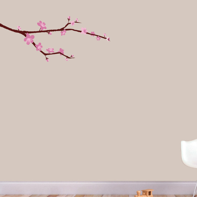 Adhésif décoratif cerisier en fleurs, H 10 po x l 24 po