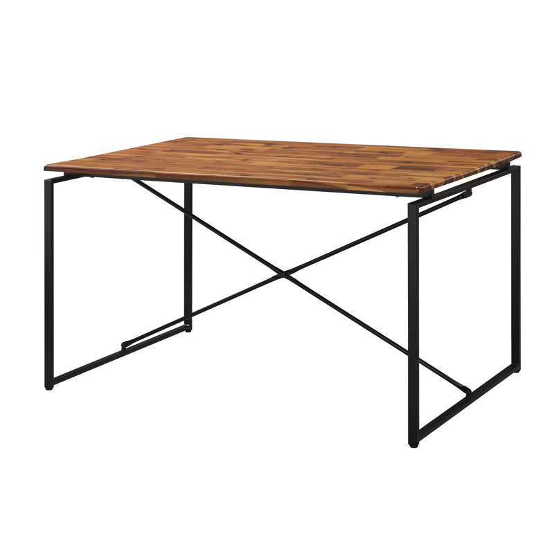 Table de salle à manger Rotem, table de salle à manger, table de cuisine avec base en métal, Noyer