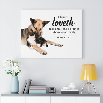 A Friend at All Times Proverbs 17:17 1 Piece Wrapped Canvas Wall Art
