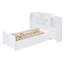 Lit plateforme simple en bois avec armoire de rangement intégrée et 8 tiroirs - Mobilier de chambre à coucher, blanc-216320192