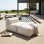 Chaise longue d'extérieur en oléfine de style moderne Bronwen