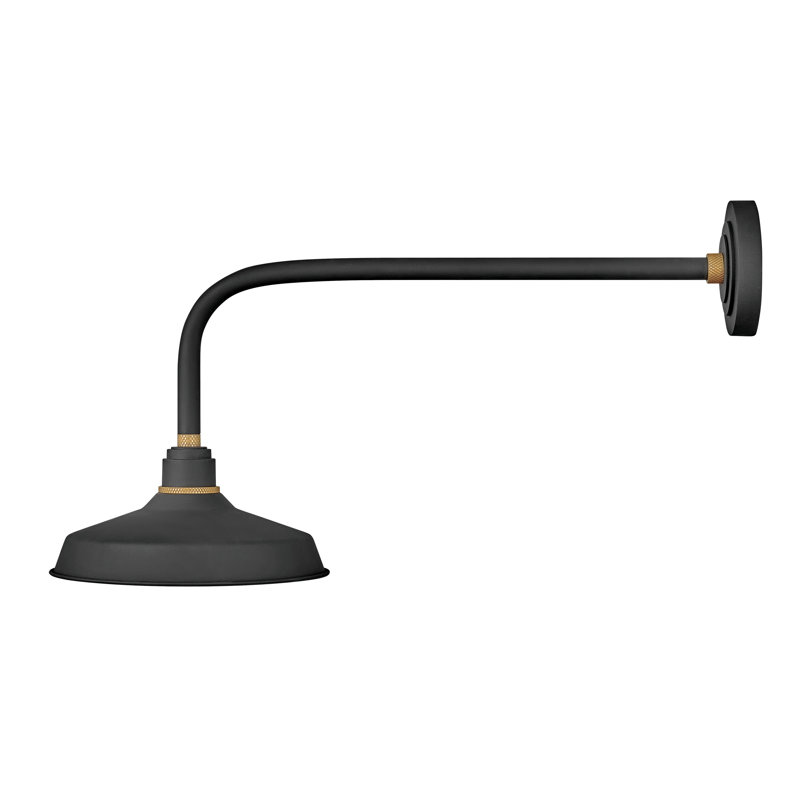 Foundry Wall Mount Outdoor Barn Light, Textured Black, 16" H x 12" W x 23.75" D