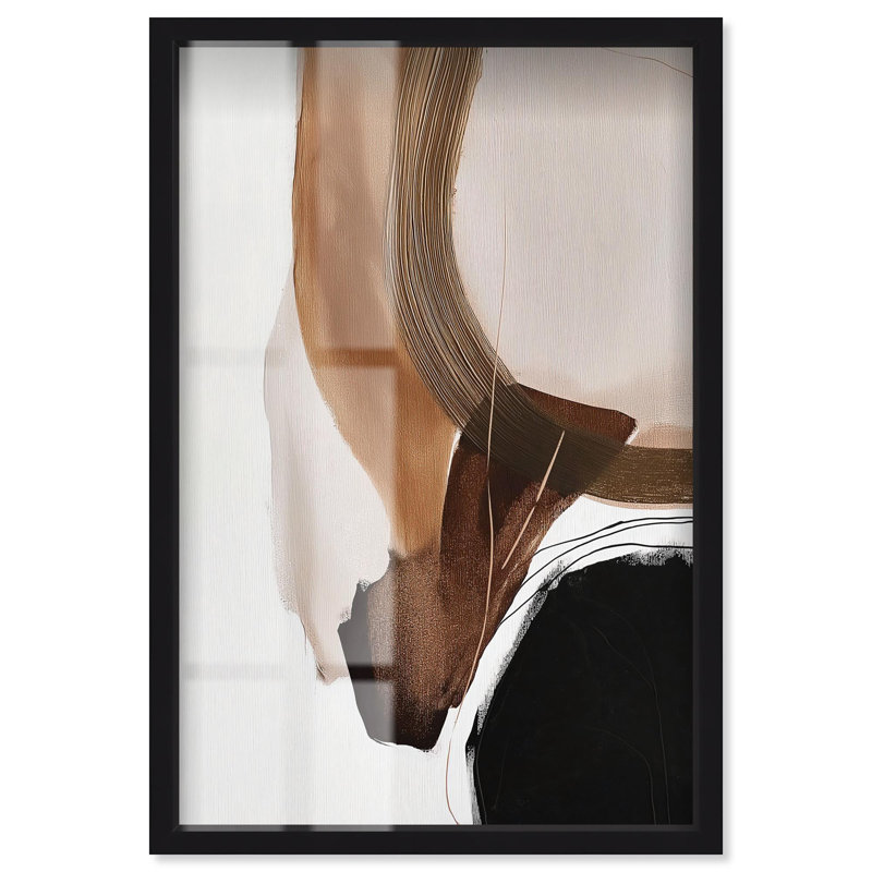 «Earth Curve II Boho Decor Shadowbox» par Art Remedy, Noir, H 16 po x l 11 po